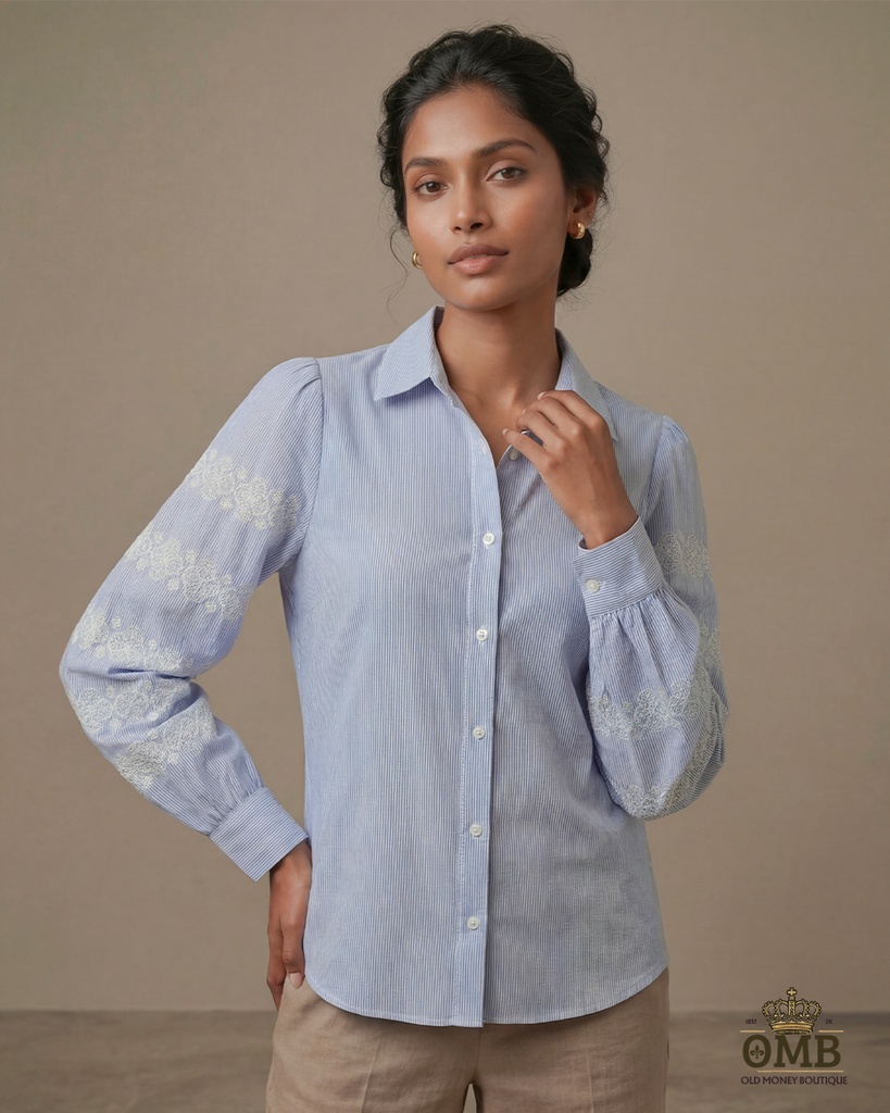 Cuban Collar SLV EMB Top - Flink