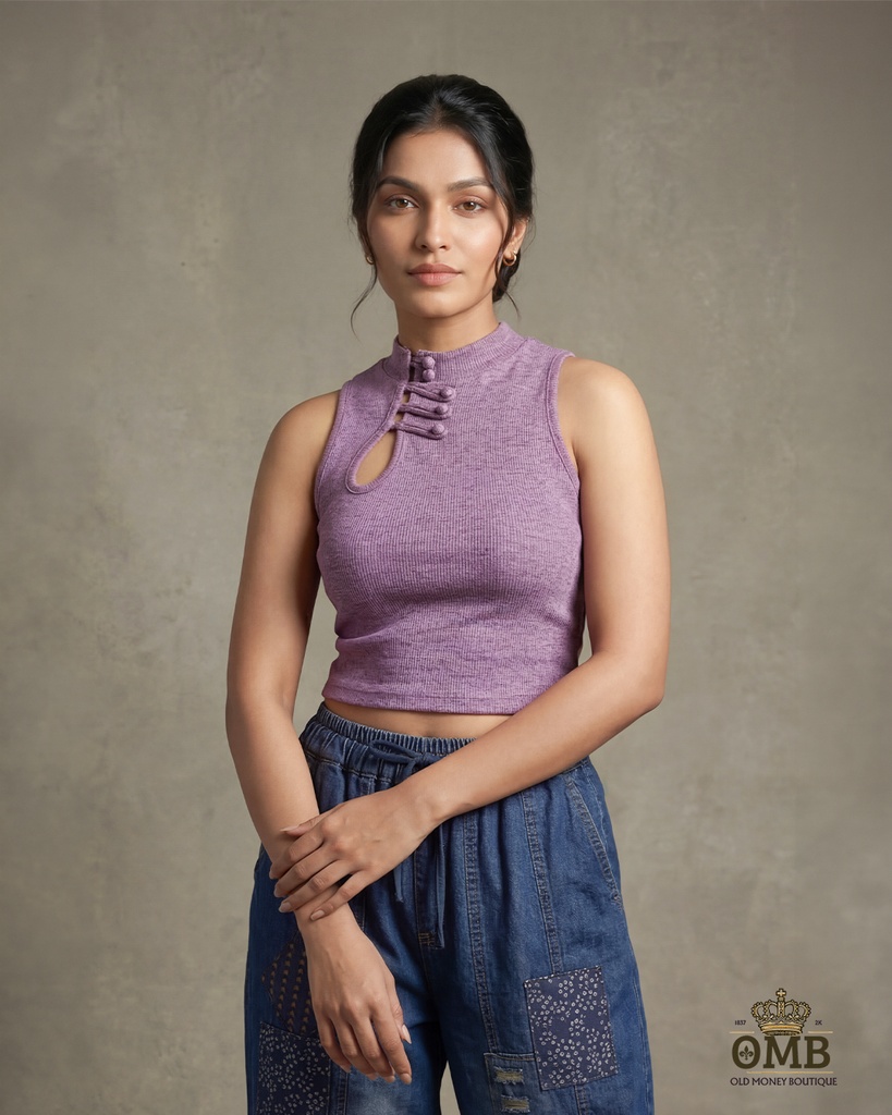 Husky Button Detail Top