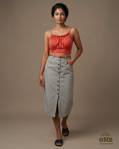 [SC24019-2] Amelia Button Down Skirt