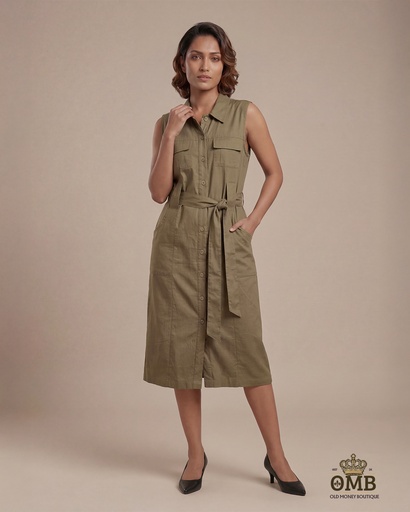 [DC2504] Forest Knot Button Down Dress
